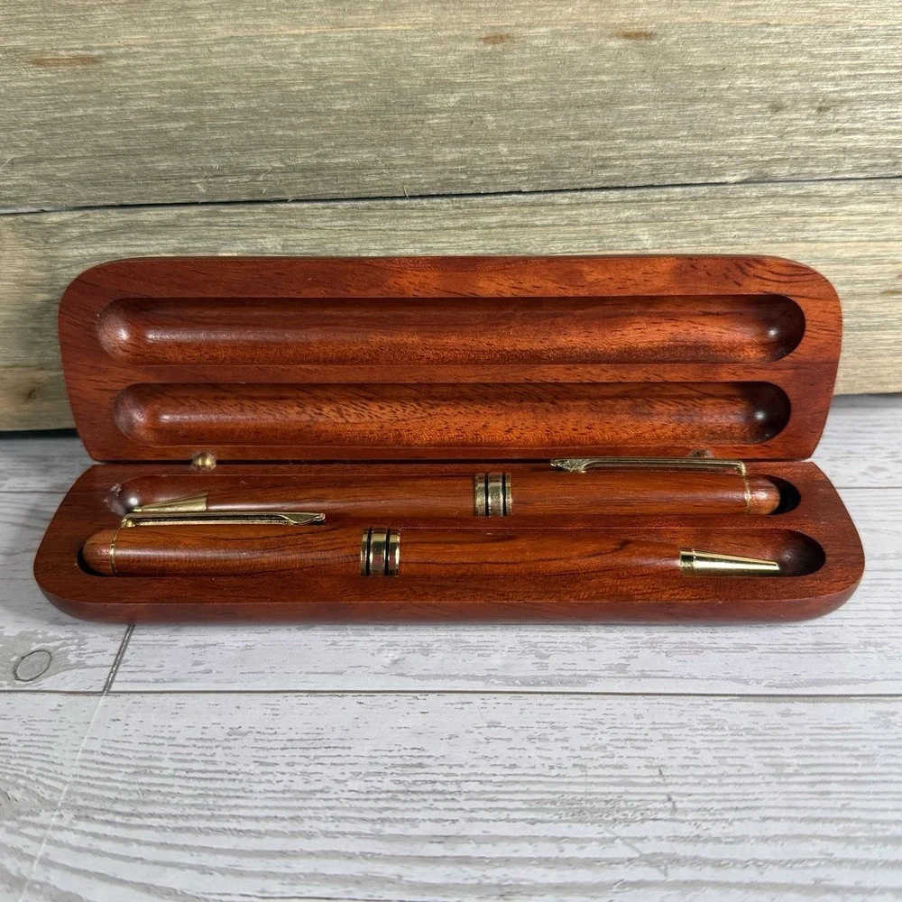 Handcrafted Wood Ballpoint Pen & Pencil Set Eagle Isaiah 40:31 Scripture Gift